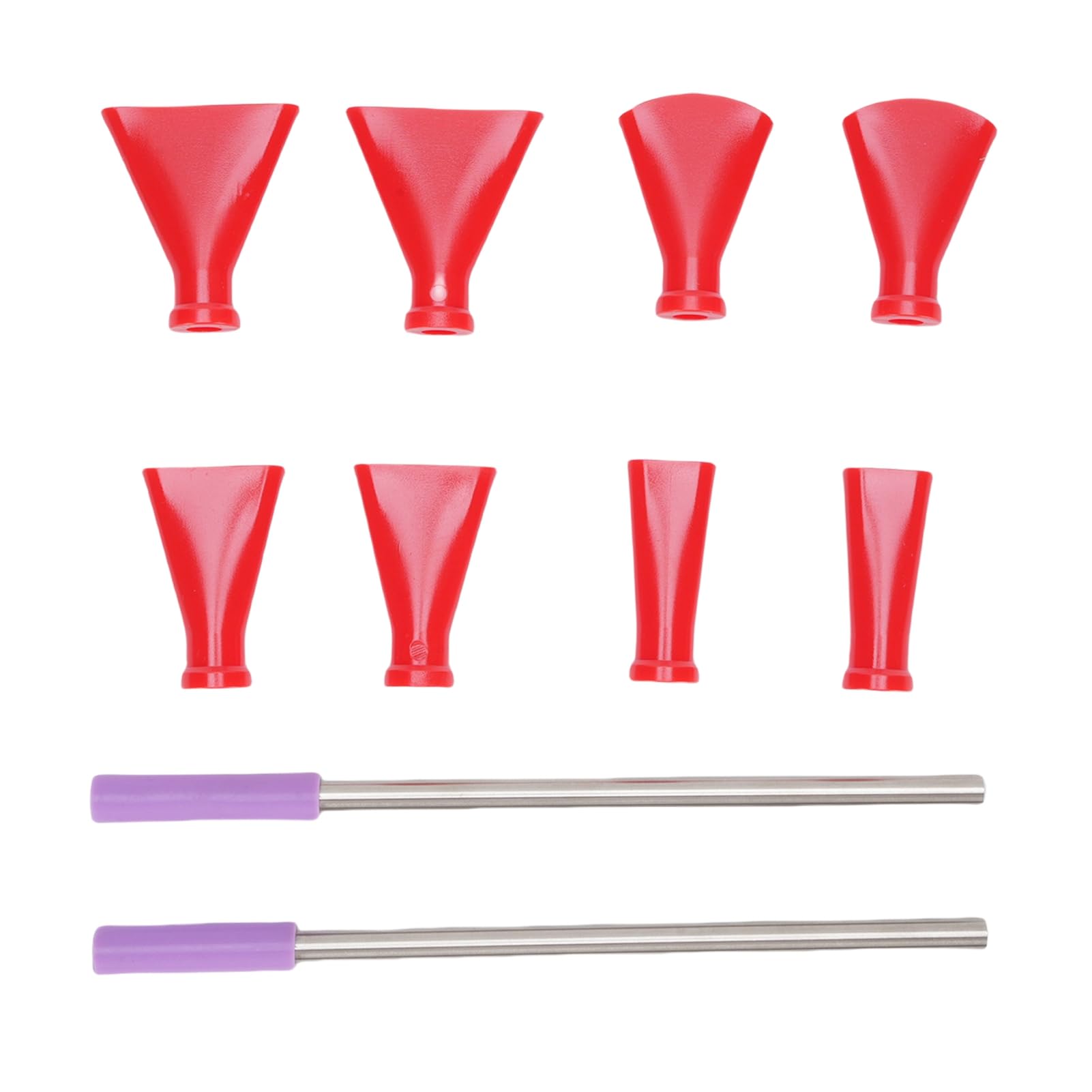 AUNMAS Buse de soufflage en acier inoxydable, Outils d'art fluide pour peinture acrylique à verser, Matériaux résistants plastique et acier, Ensemble complet 8 buses 2 pailles
