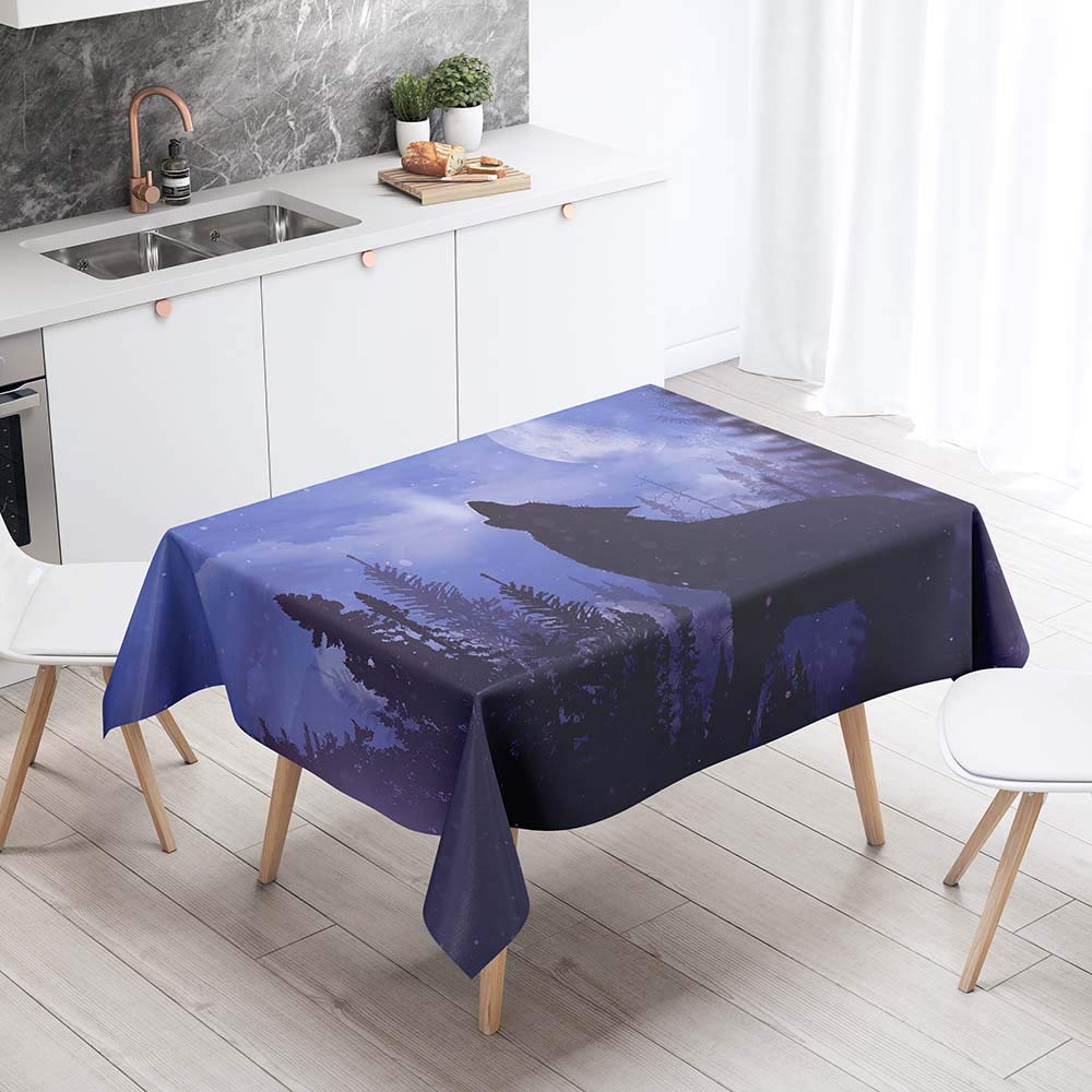 FANSU Nappe Impermeable 3D Or Noir Rectangulaire Nappe En Polyester L
