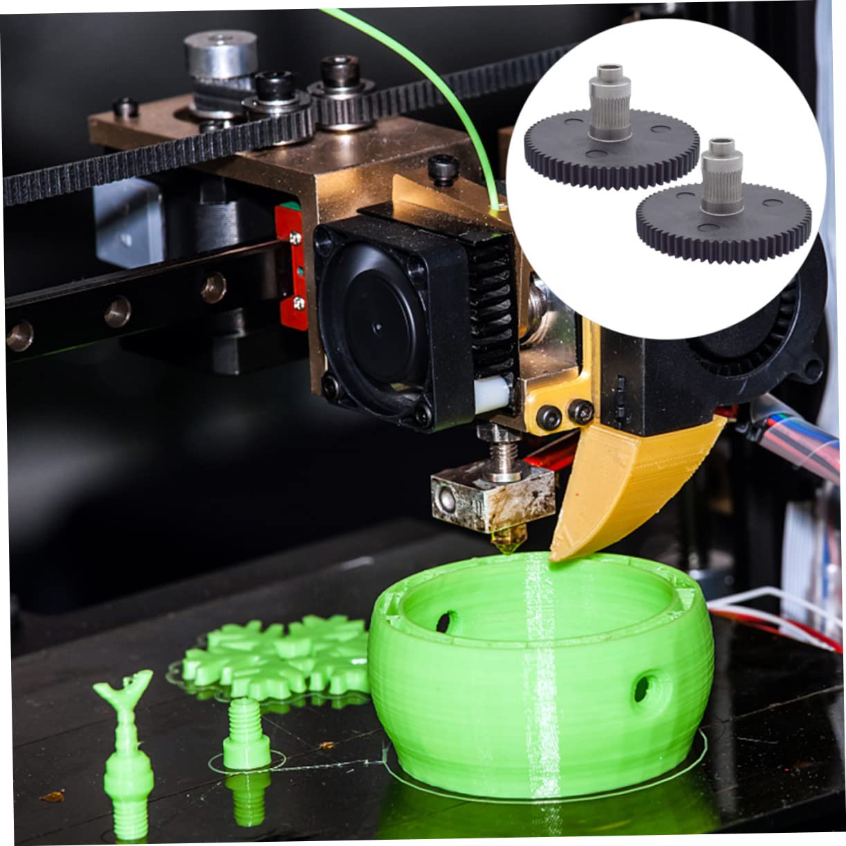 SOLUSTRE 6piezas Printer Extruder Gear Hobs Rueda De Extrusión De Dientes De Repuesto Para Impresoras Inoxidable