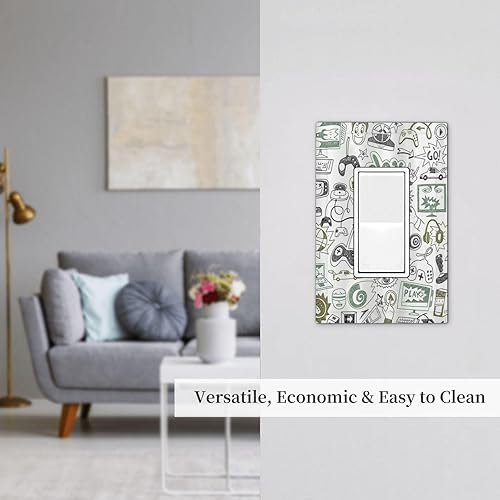 Vista 616 de Cubiertas decorativas de salida de estrella de mar playera, tablero de madera azul de concha de mar de 1 banda, decoración individual GFCI, placa