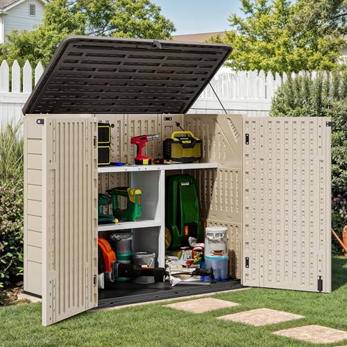 Image of YITAHOME 30cuft Horizontal Storage Shed Shelf, Weatherproof Metal Shelf for 30 cu ft Tool Cabinet, Ideal for Outdoor Use, Easy Assembly,45.6 inch L X 13.2 inch W X 29.2 inch H, White
