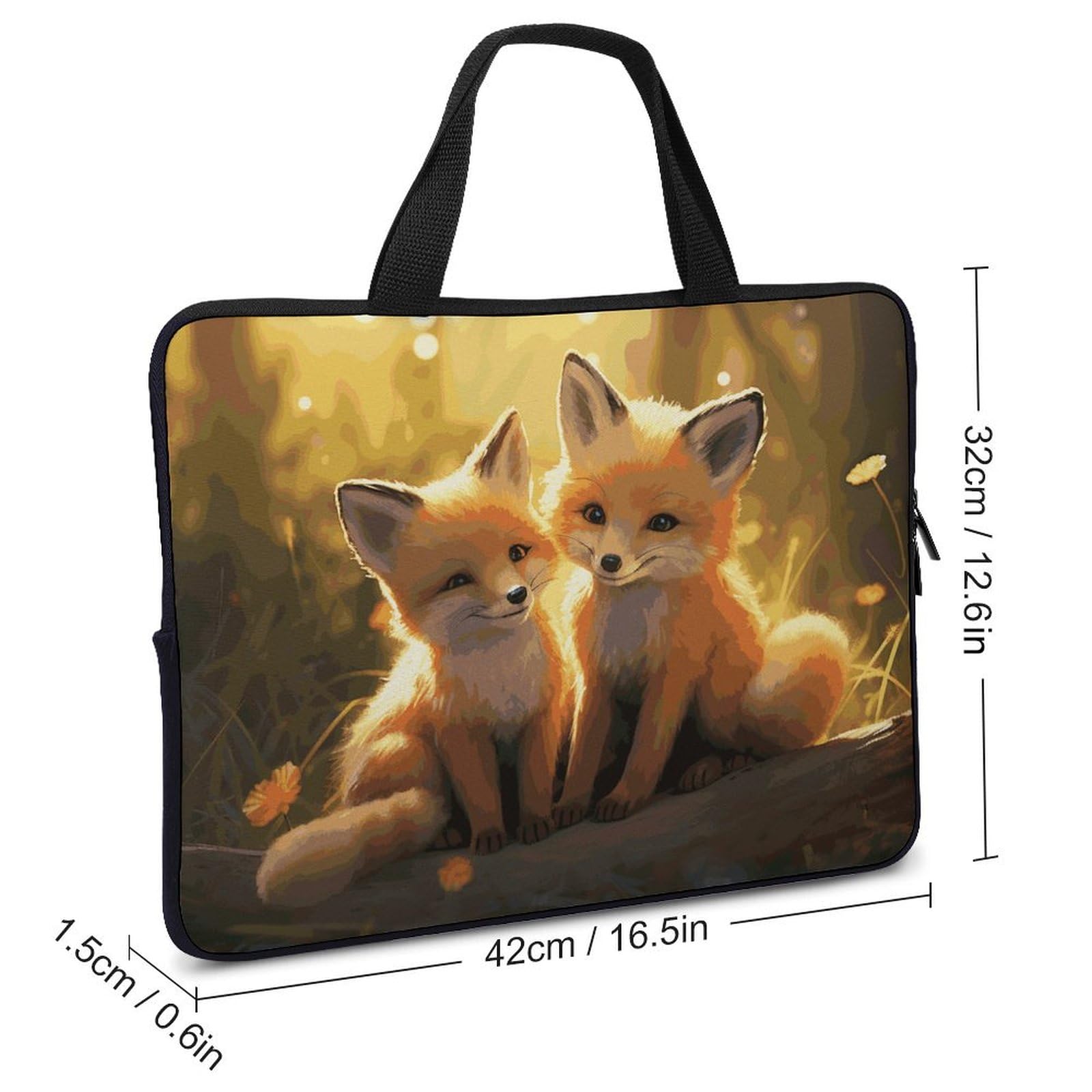 Housse de protection pour ordinateur portable 17" Motif renards mignons Pour ordinateur portable ou tablette