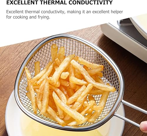 Miniatura 9 de Mesh Strainer Mesh Strainer Stainless Steel Skimmer Slotted Spoon Cooking Colander Strainer Ladle Pasta Noodle Spoon Handle Kitchen Strainer for Hot