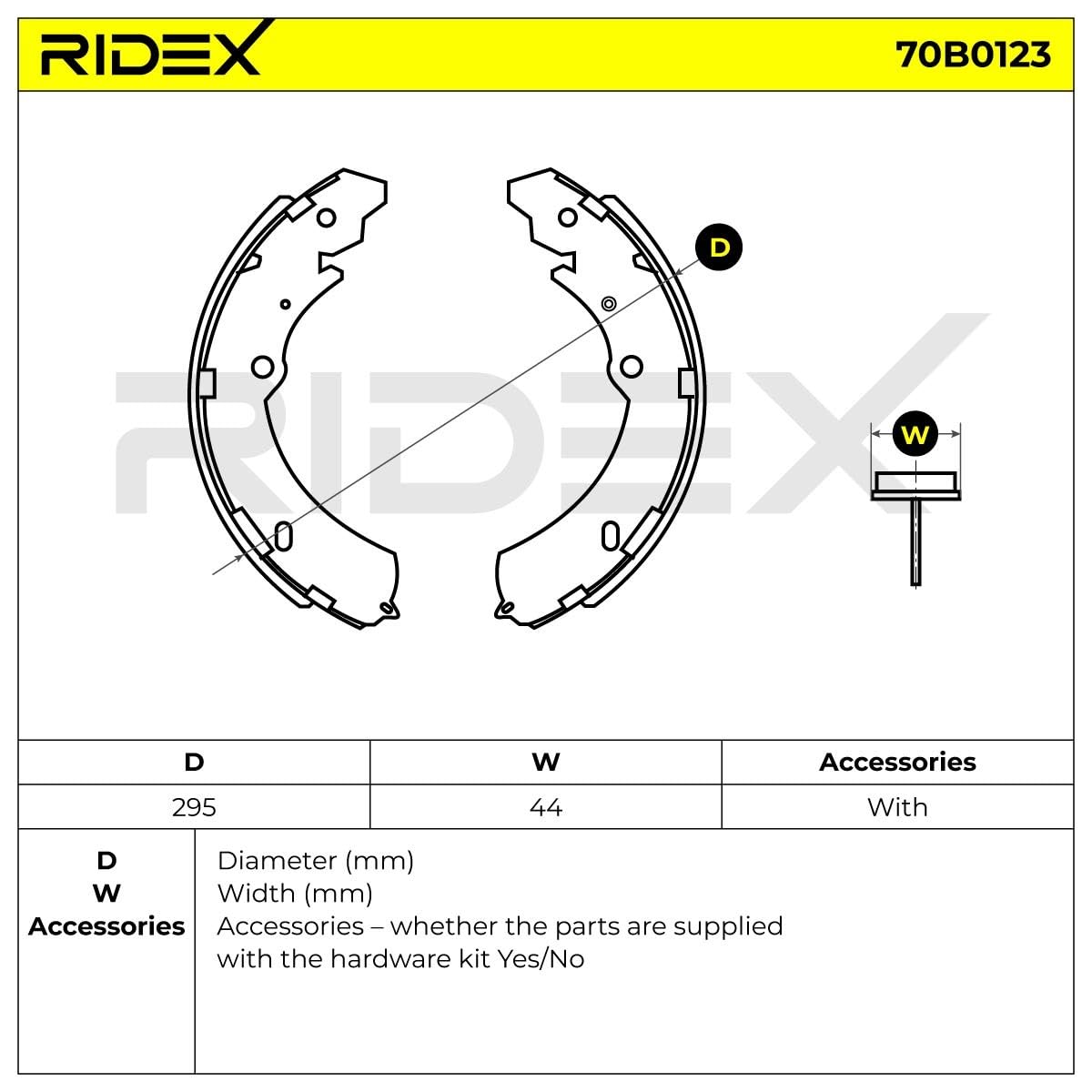 RIDEX 70B0123 Kit ganasce freni Posteriore Compatibilità con ISUZU D-Max I Pick-up TFR, TFS