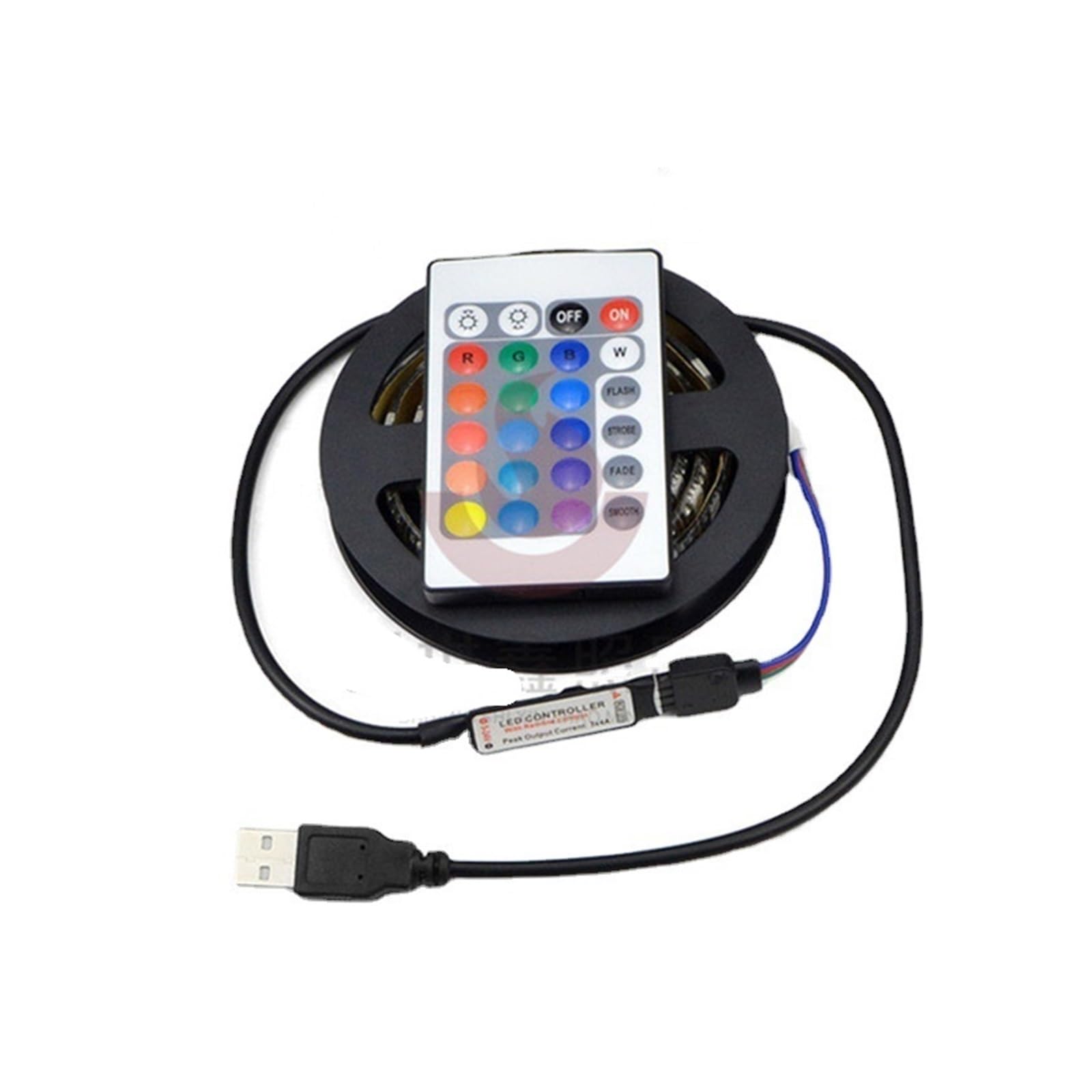 5 metrów 5050USB listwa świetlna 60 świateł tablica RF pilot TV RGB kolorowe tło ściana komputerowa taśma świetlna (rozmiar: USB RF bezprzewodowe dozowanie kleju)