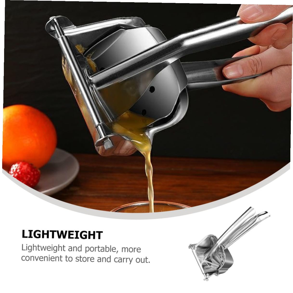 Exprimidor Manual de Acero Inoxidable Palanca Ergonómica para Exprimir Frutas y Naranjas en Supermercados y Panaderías