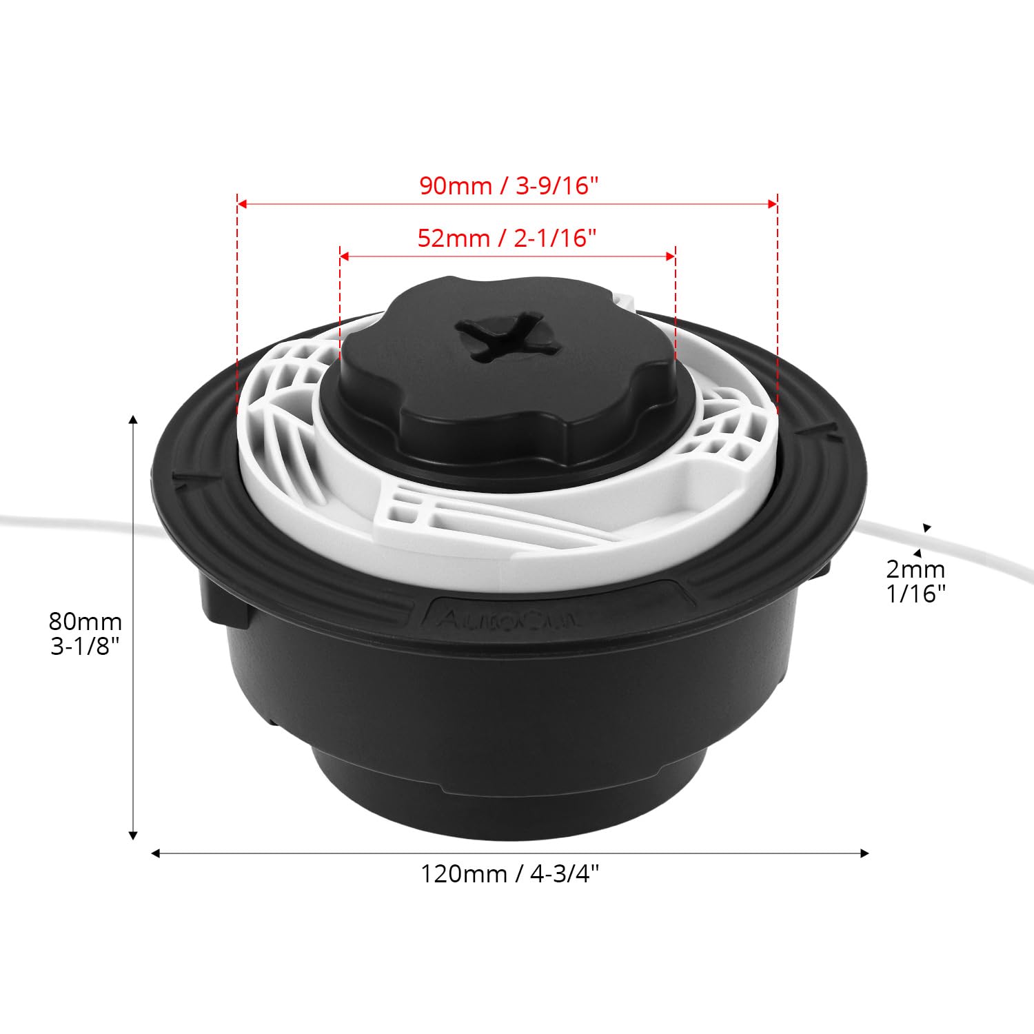QWORK® C6-2 Testa di taglio, Sostituzione testina di filo per decespugliatore, Compatibile con STIHL FS38, FS40, FS45 OEM 40067102126