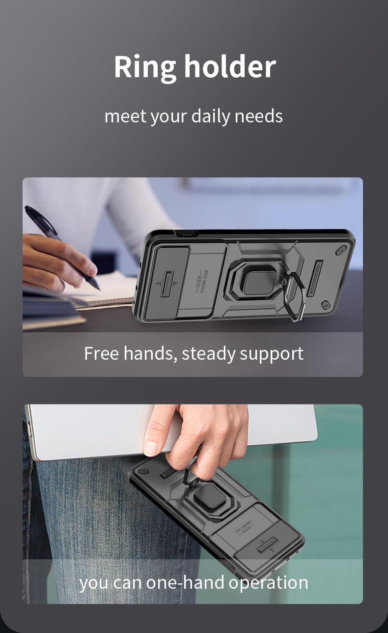 HAOYE Coque Pour Xiaomi Redmi Note 13 5G, Étui 360°Antichoc Anti-Scratch PC Arrière + Protecteur Intérieur En TPU Résistant Aux Chocs + Parenthèse