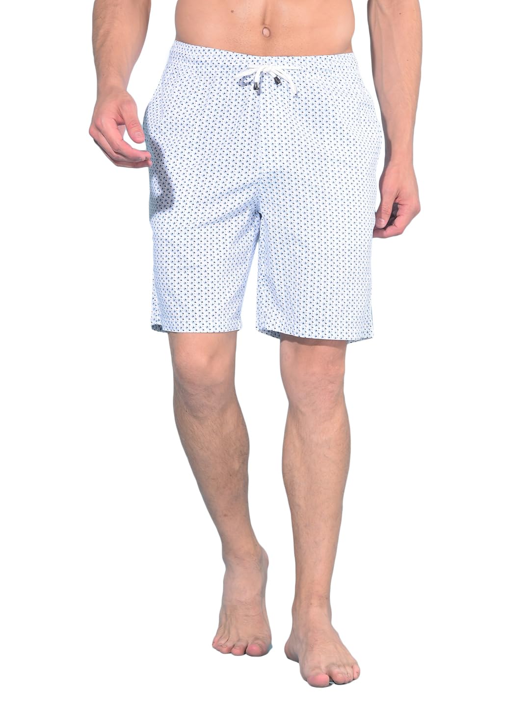 crimsoune club Men's Blue Printed 100% Cotton Lounge Shorts-picture-41