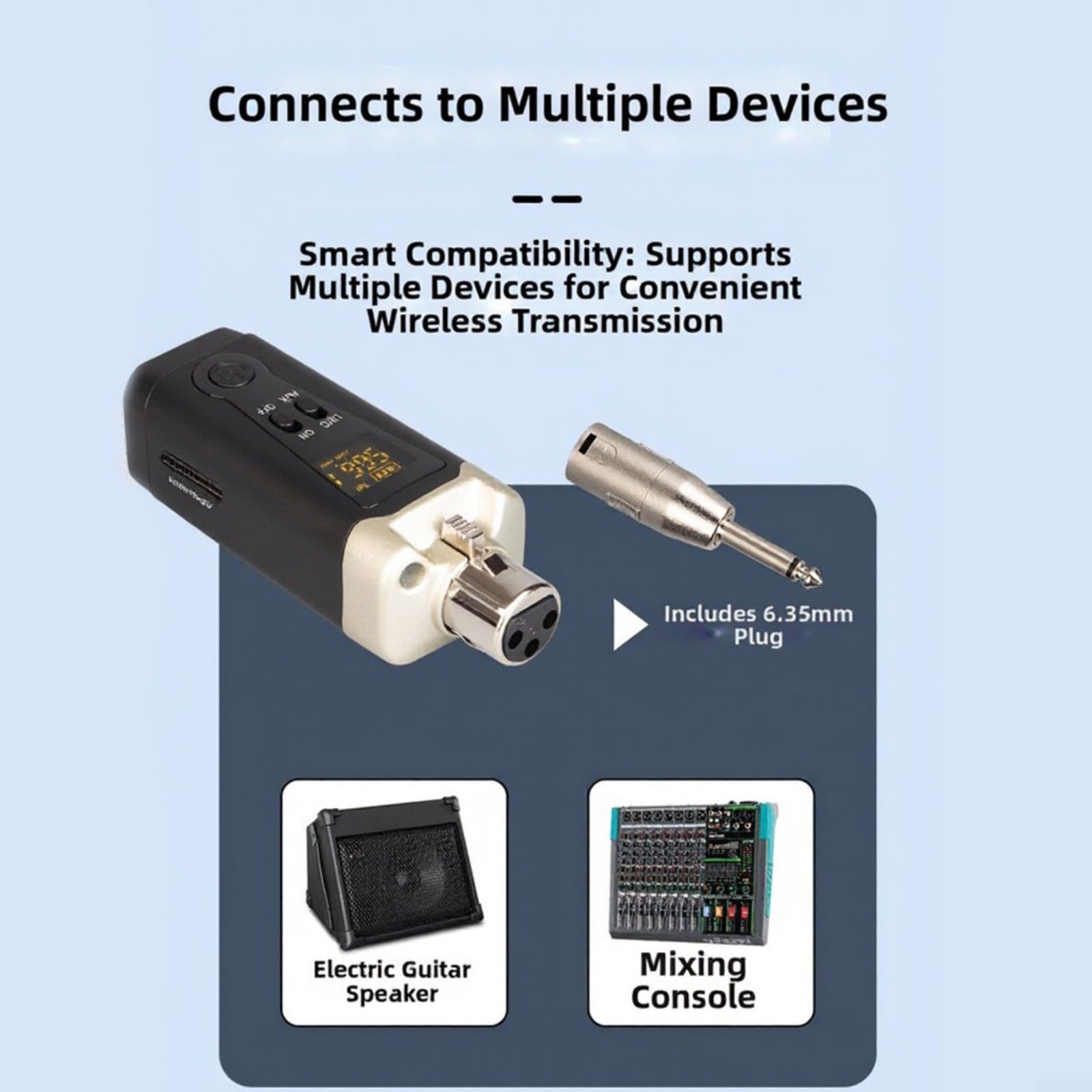 Wireless In Ear Monitoring, 1 Sender 2 Empfänger Audio Monitor mit Aluminium Gehäuse für Musiker Bühne Probe Live Auftritt(1-to-2)