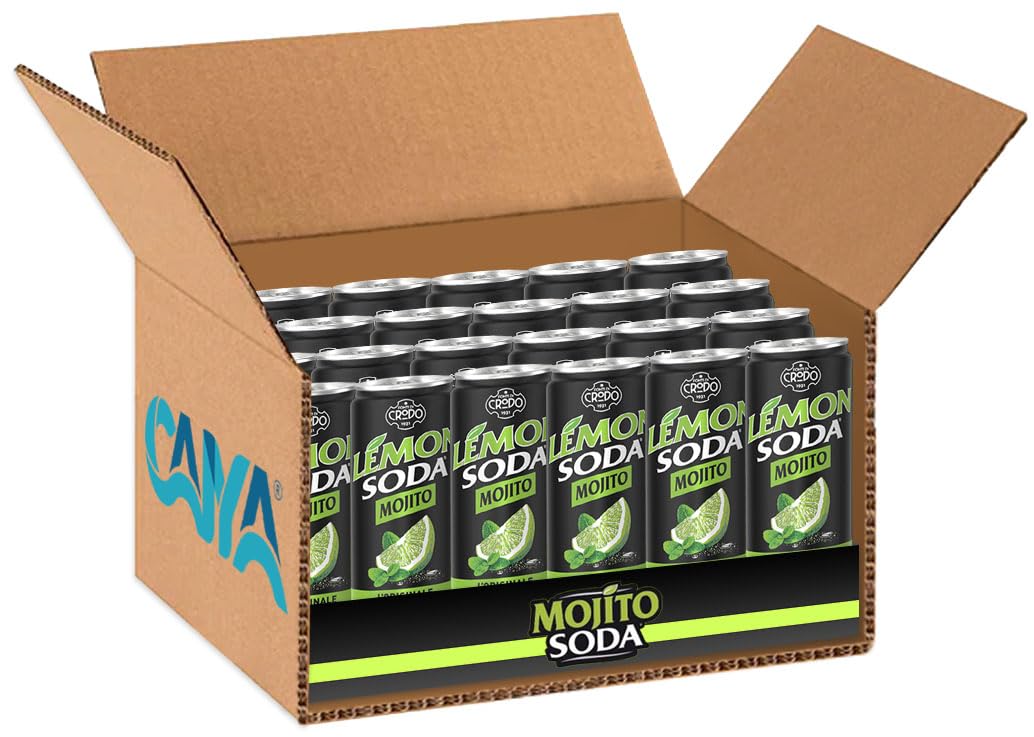 Lemonsoda Mojito Originale Analcolico Italiano, Lemon Soda con Limoni Siciliani 330ml (EDIZIONE 2025) [PACK con 24 Lattine]