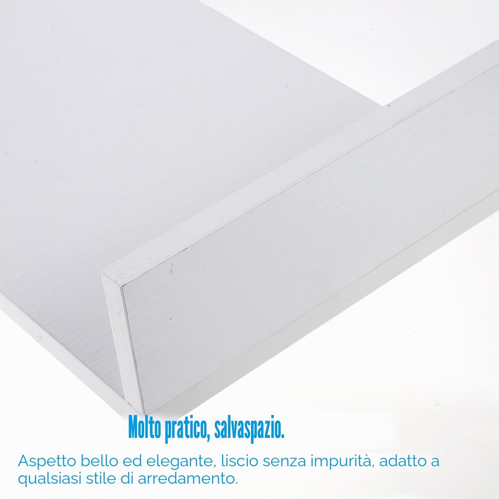 Supporto per Monitor da Scrivania, Rialzo per Schermo e Notebook, Pannello MDF Ecologico, Bianco, per Casa e Ufficio, Design Elegante