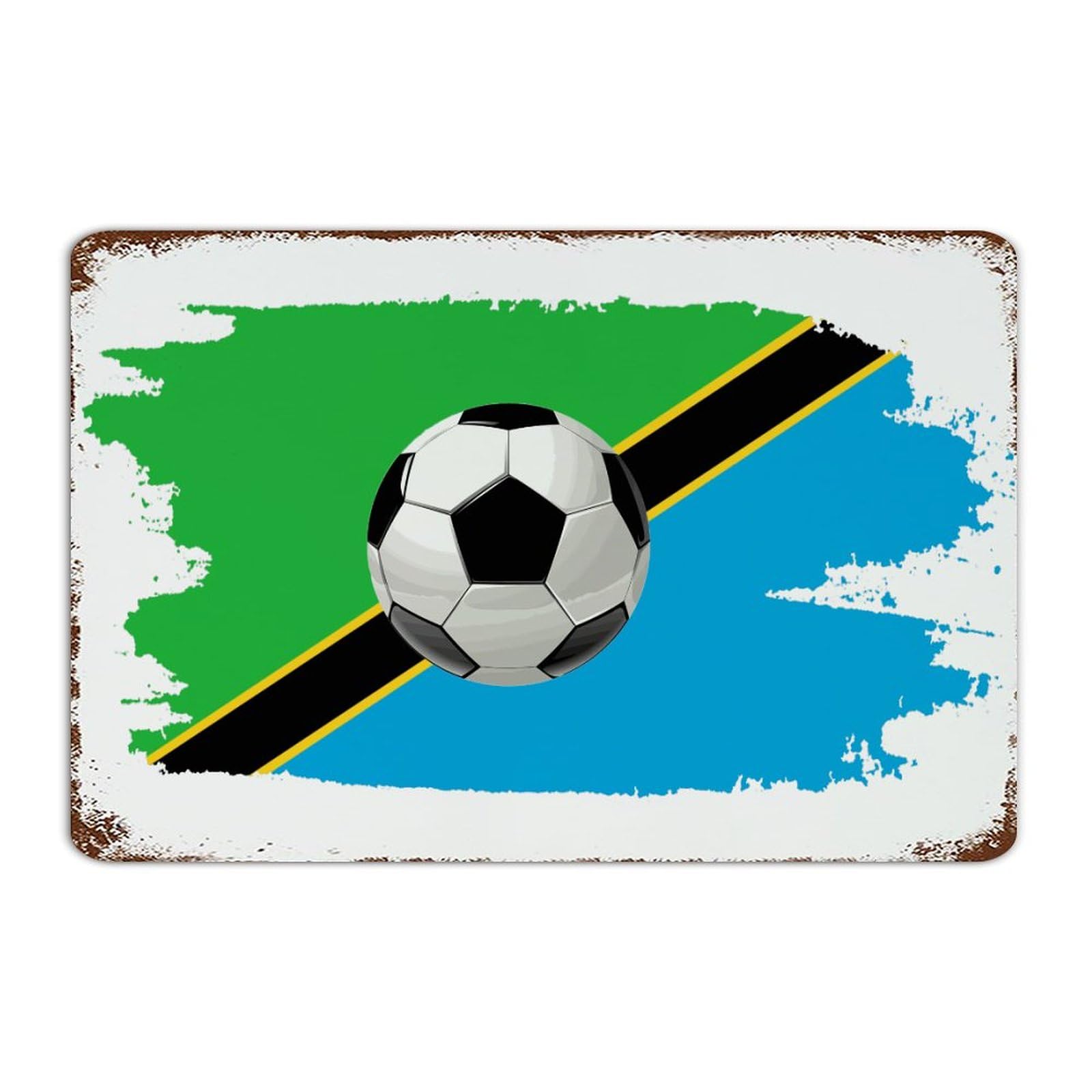 Plaque rétro Tanzanie football : idée cadeau déco chambre homme