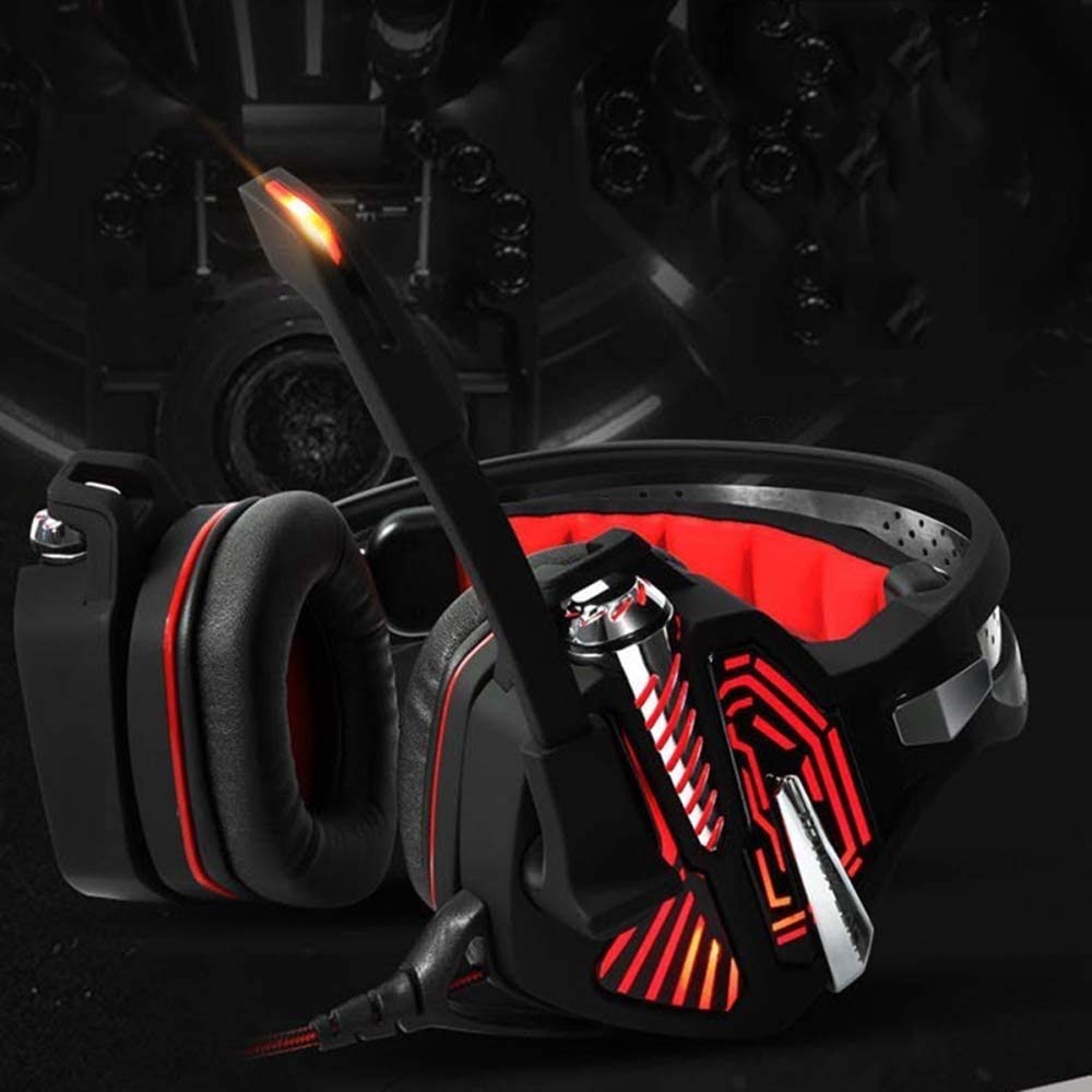 Auriculares USB 7.1 de Sonido Envolvente de Juegos for PC, Xbox One, los Auriculares del oído Más de Sonido Envolvente con micrófono, luz del LED for Mac Interruptor portátil Playstation