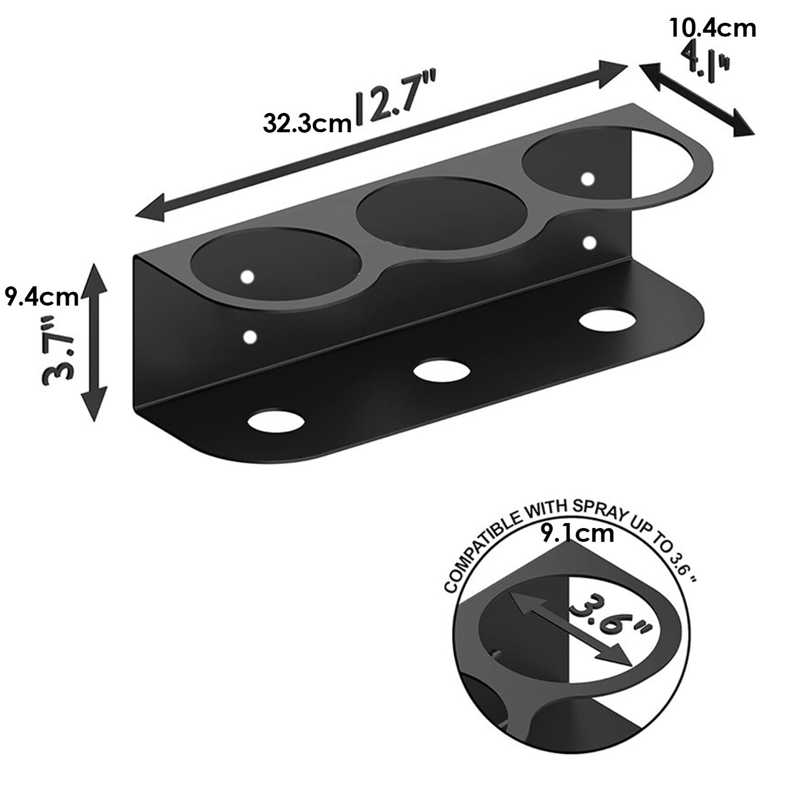 Soporte de pared para botellas de aerosol, soporte de acero para latas de aerosol para el hogar, soporte de pared para latas de aerosol de acero | Estante de botella de spray de pintura para