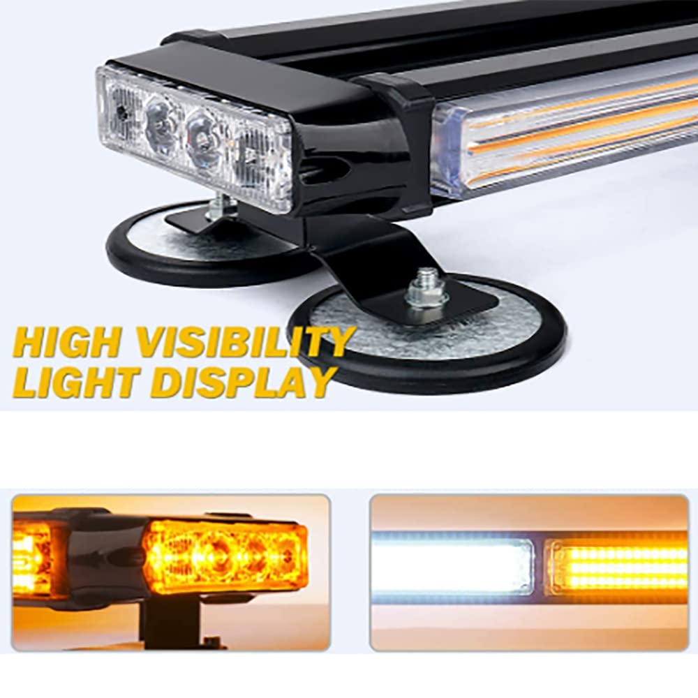 Lámpara de advertencia TOTMOX COB LED 12V, barra de luz estroboscópica dual cara para vehículos de carretera de emergencia
