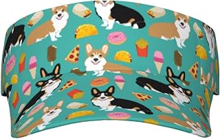 ELRoal Cute Dogs Printed Adult Sunscreen Visor Cap Lightweight and Breathable Adult Sun Visor Empty top hat Versatile Outdoor hat Black