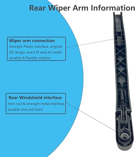 Miniatura 5 de Brazo y cuchilla de limpiaparabrisas trasero de repuesto para Ford EDGE 2015-2020 Brazo y hoja del limpiaparabrisas trasero, estilo de fábrica OE,