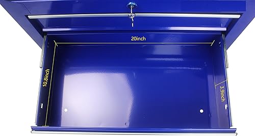 Vista 16 de Carro de herramientas con ruedas, 5 cajones con cerradura, armario de almacenamiento, caja de herramientas rodante para almacén, garaje, taller