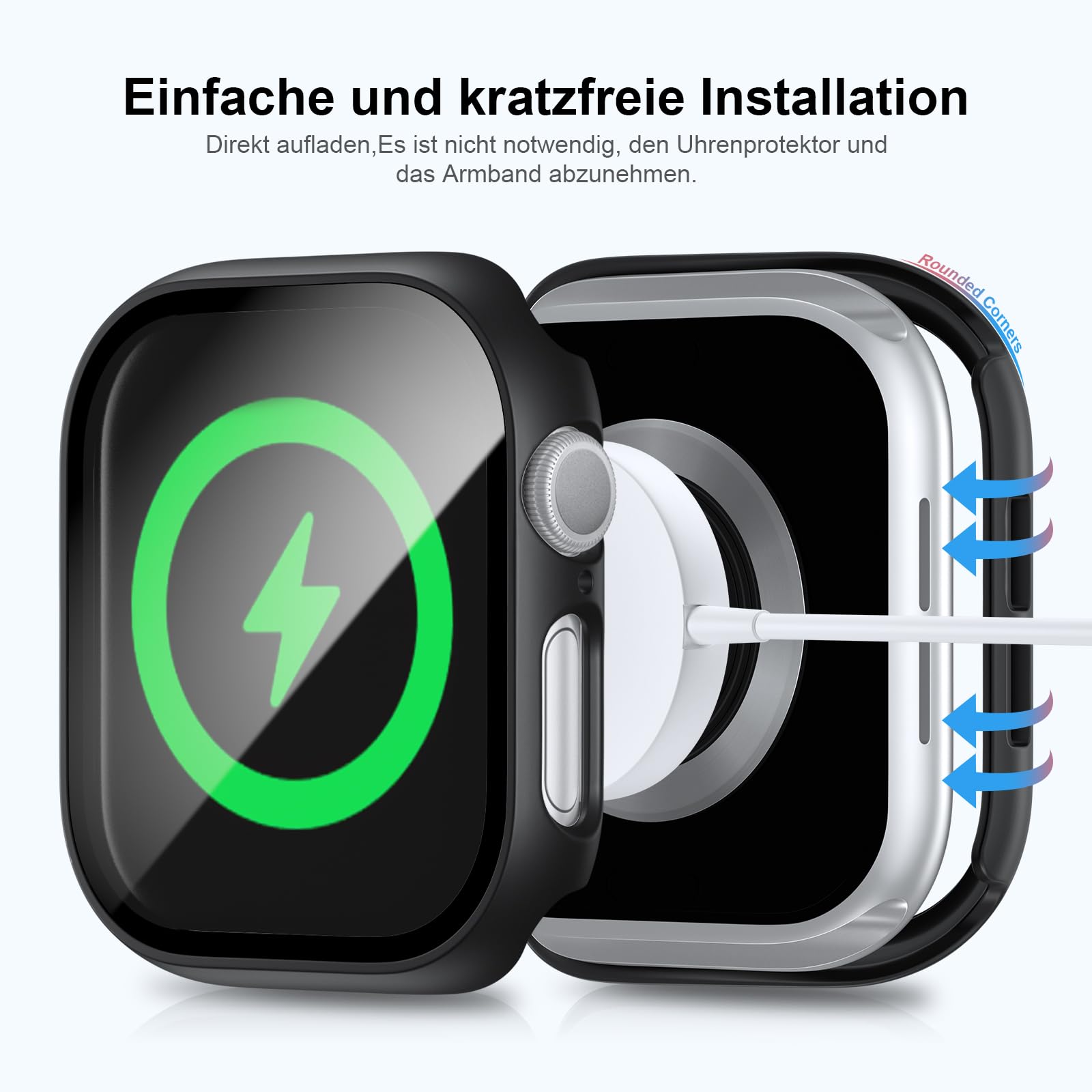 Custodia protettiva con pellicola protettiva compatibile con Apple Watch SE/6/5/4 40 mm,