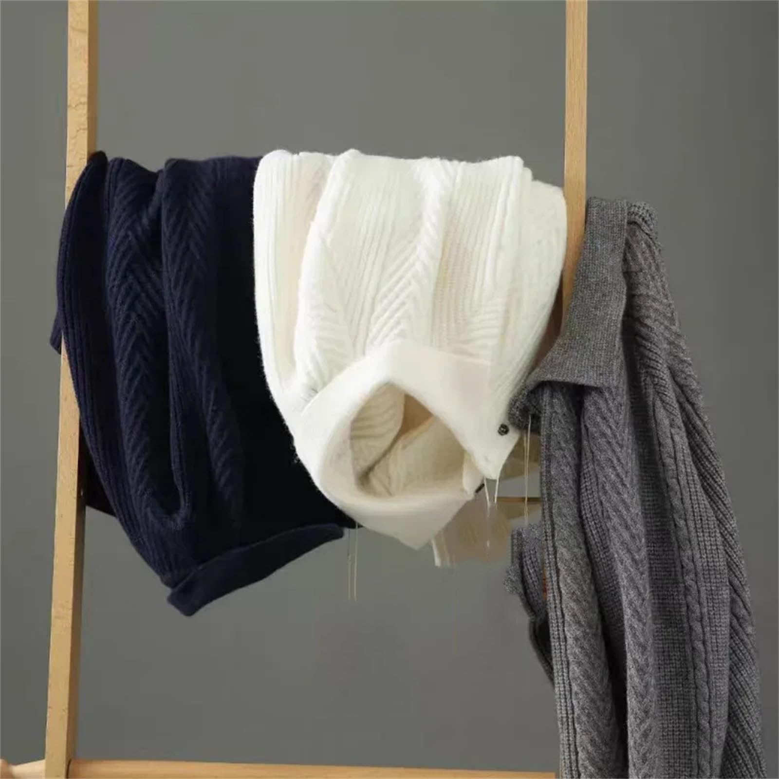 Uomini Casual Manica Lunga Risvolto Maglione Retro Light Maturo Polo Camicia Maglia