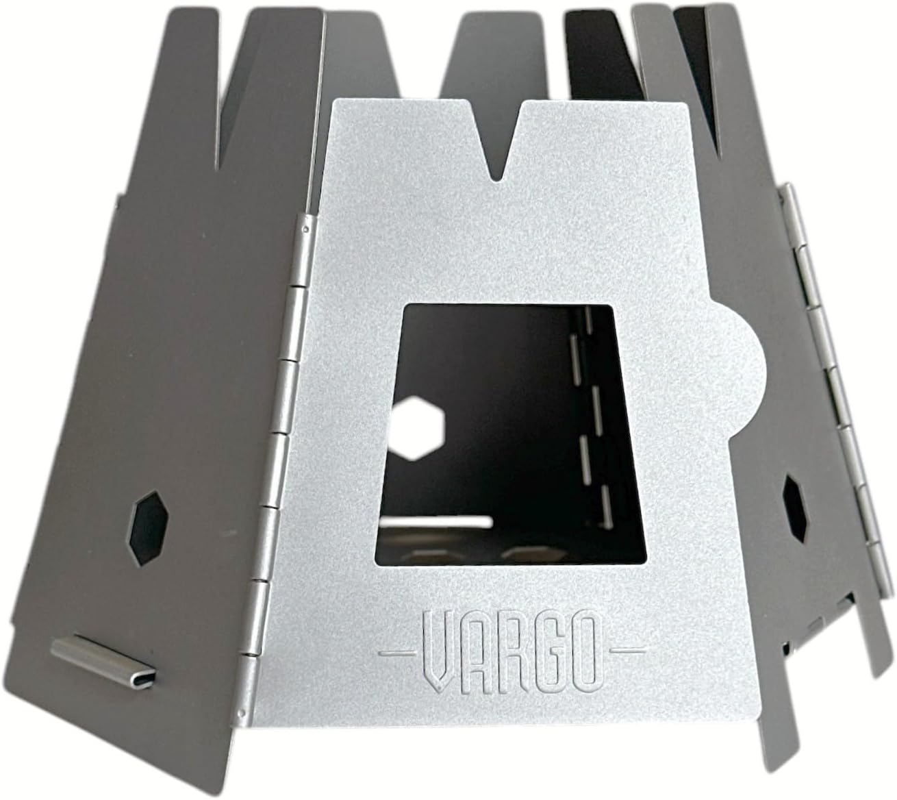 VARGO Hexagon 2 Wood Stove, Titanium, 5" x 3" x 4", Wood-Burning, 4.1-7.4 ounces