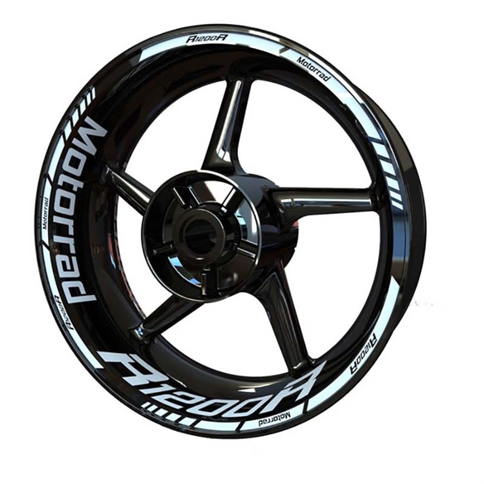 NINOMA Motorrad Felgenrand Aufkleber Streifen Emblem Wasserdicht Refit Dekoration Für R1200R R 1200 R (Color : 5)