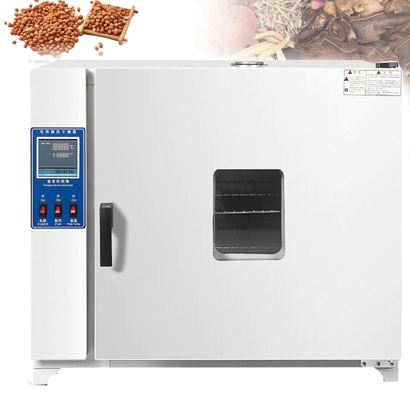 Horno de secado al vacío de laboratorio con función de temporizador y pantalla LED, capacidad de 16 L para calefacción de laboratorio, ideal para secado de muestras y pruebas de materiales