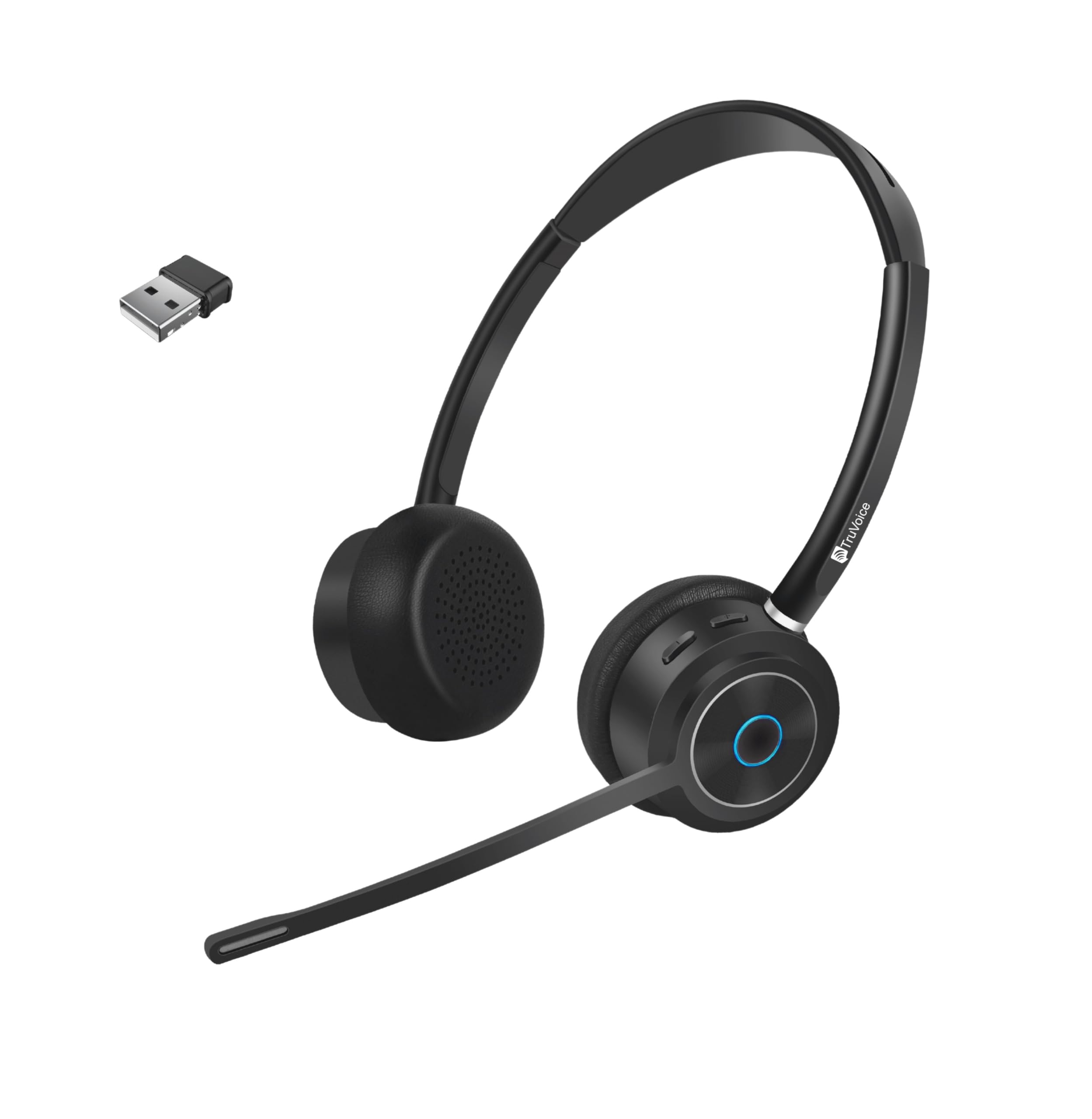 TruVoice BT85 Premium Wireless Headset | Noise Suppression Speakers and NC Microphone | Fast Charging with 22 Hour Talk Time and Bluetooth v5.2 USB Dongle - Works with All UC Voice Platforms-image-19