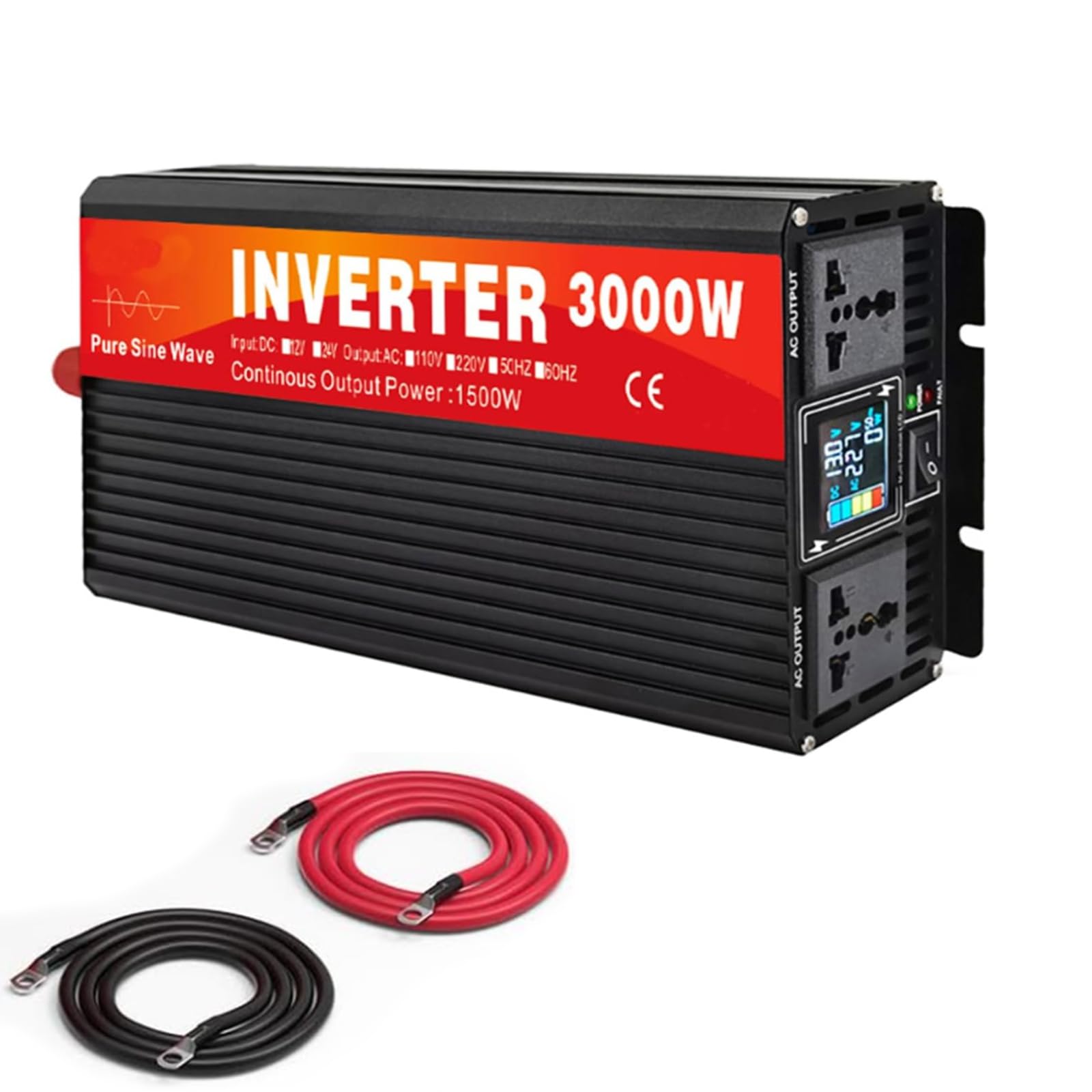 3000W Czysty falownik sinusoidalny z ładowarką DC12V 24V 48V 60V