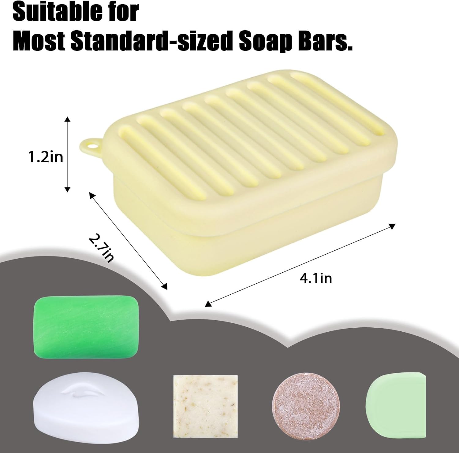 Silicone Travel Soap Case, Leak-Proof Soap Container with Drain Pad
