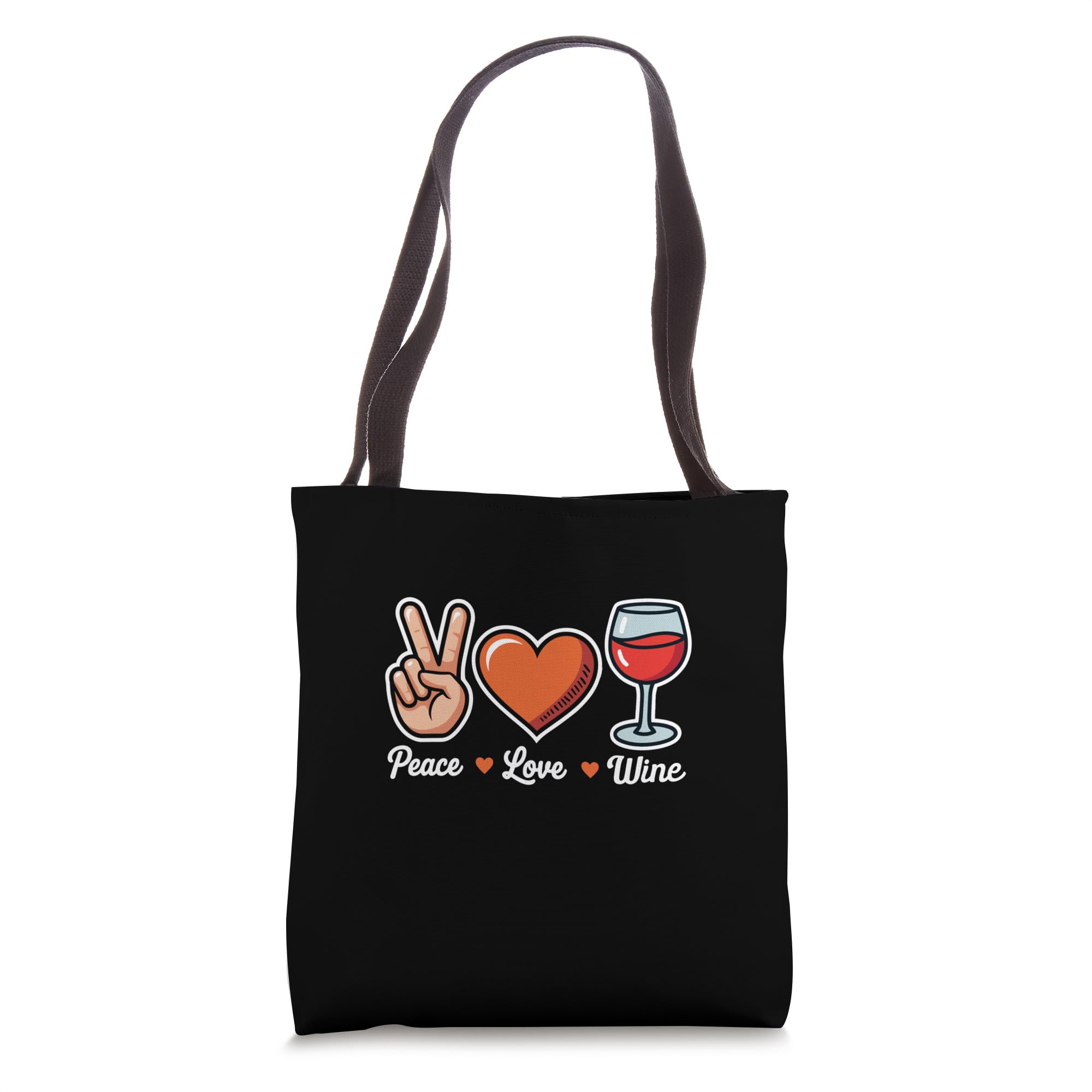 Peace Love Wine Funny Wine Lover Tote Bag ...