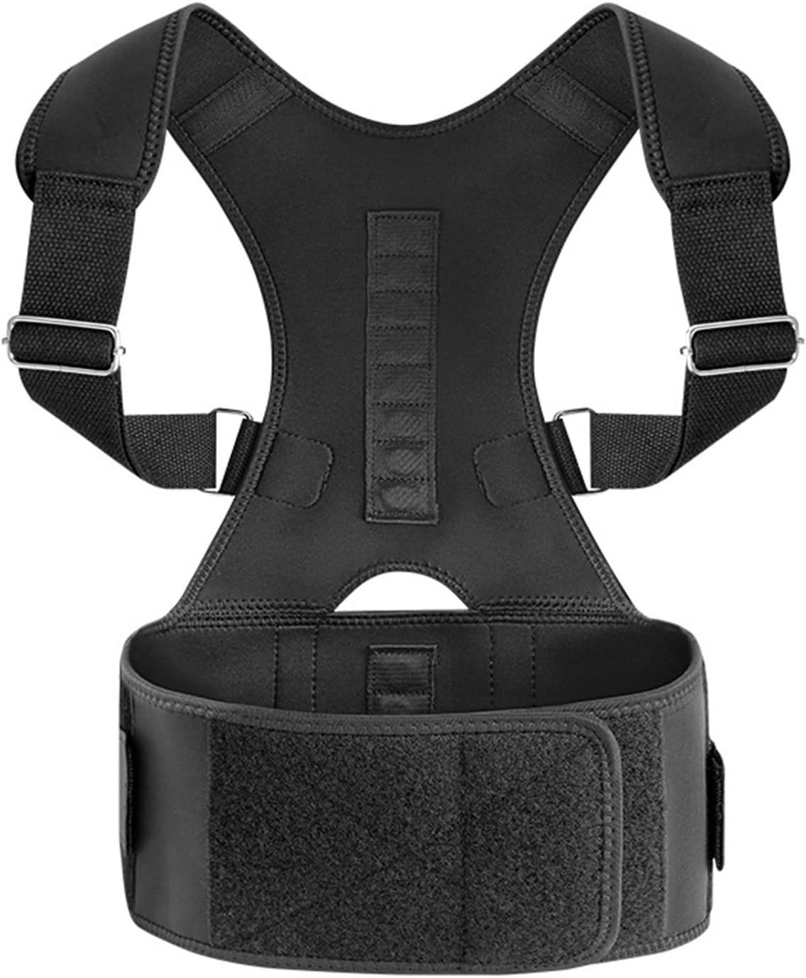 Lumbar Back Support Belt Back Brace Posture Corrector for Men Women Adjustable Upright Waist Support Straightener Prevent Scoliosis Improve Hunchback (Color : Black, Size : L/Large)