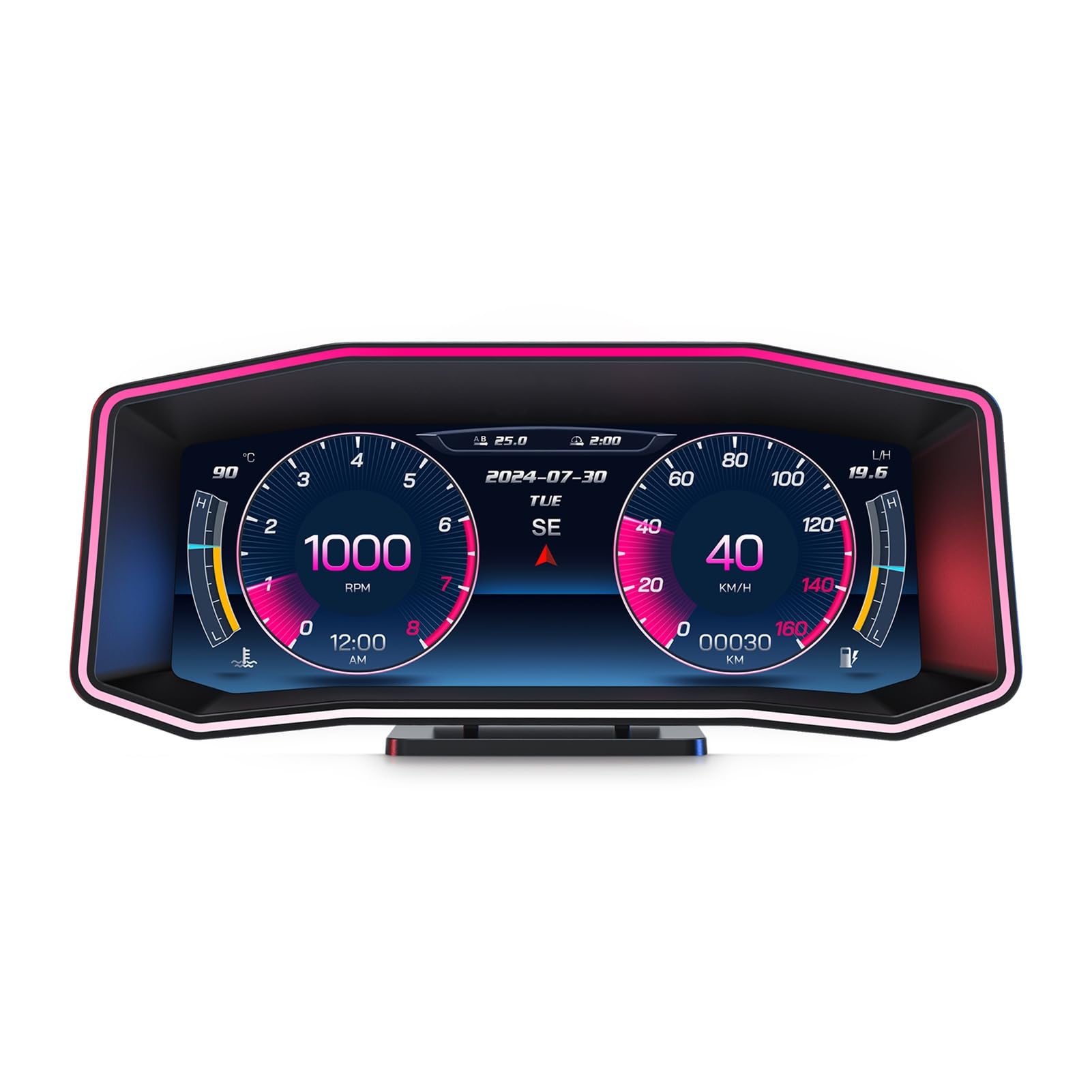 SIXRUN Samochodowy HUD Cyfrowy Prędkościomierz GPS Wyświetlacz Head Up z OBD II Plug and Play Wyraźny Alarm Przekroczenia Prędkości Projekcyjnej 12 Języków dla Samochodów Przetworniki Kempingi