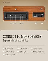 Vista 5 de Donner DDP-80 PLUS - Piano digital de 88 teclas, teclado ponderado, piano eléctrico para el hogar, compatible con USB-MIDI y conexión