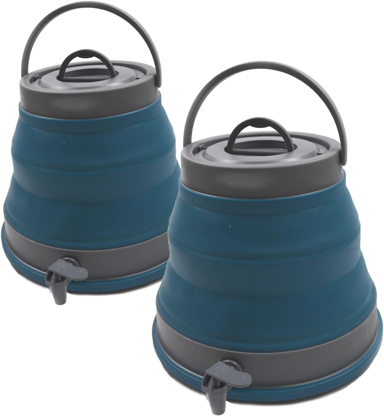 SAMMART (Set of 2 12.5L Portable Water Carrier, Collapsible Water Container, Emergency Cube Water Carrier, Outdoor Water Storage for Camping Hiking Climbing Backpacking (Deep Blue, 2)