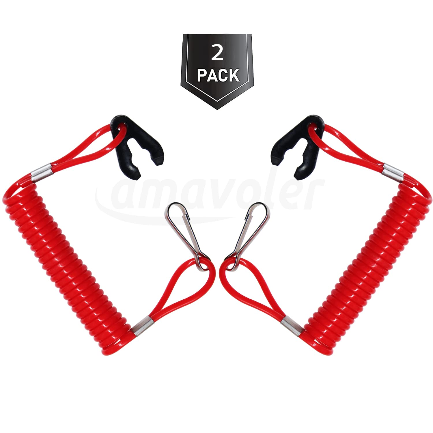 2 Pieces Outboard Switch Keys With Safety Lanyard - Universal Fit For Yamaha Honda Motors