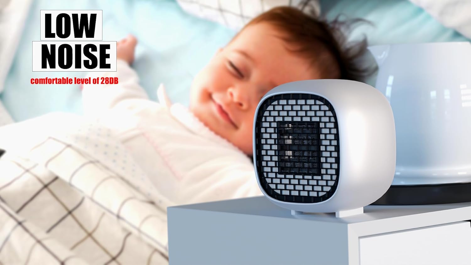 Portable Space Heater - 450/800 Watt PTC Ceramic Small Mini Heater - Overheat Protection - Dual Operating Modes, For College Dorms, Home, Office, Bedroom, Desk, Garage - Color White