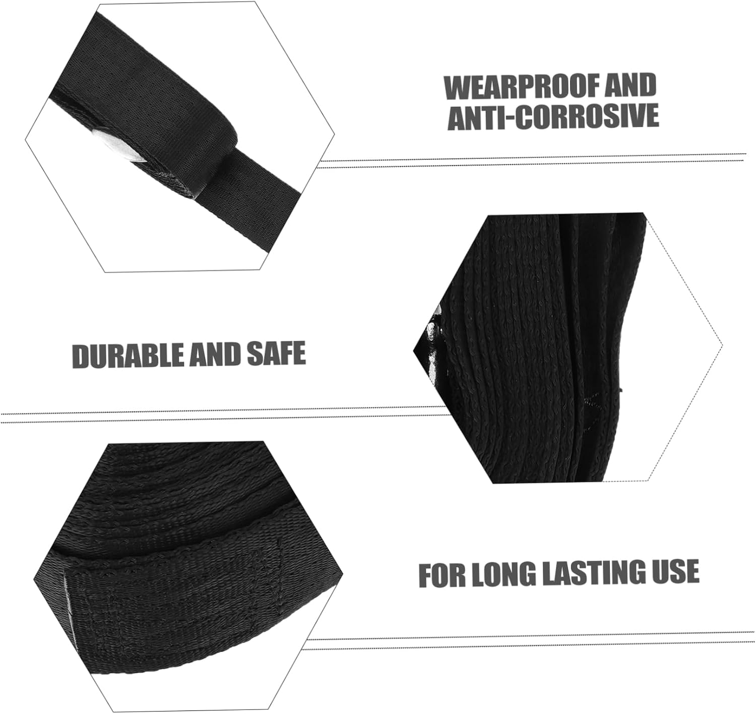 Ciieeo Manual Winch Strap Sturdy Polyester Winch Rope Rope Crank Boat Trailer