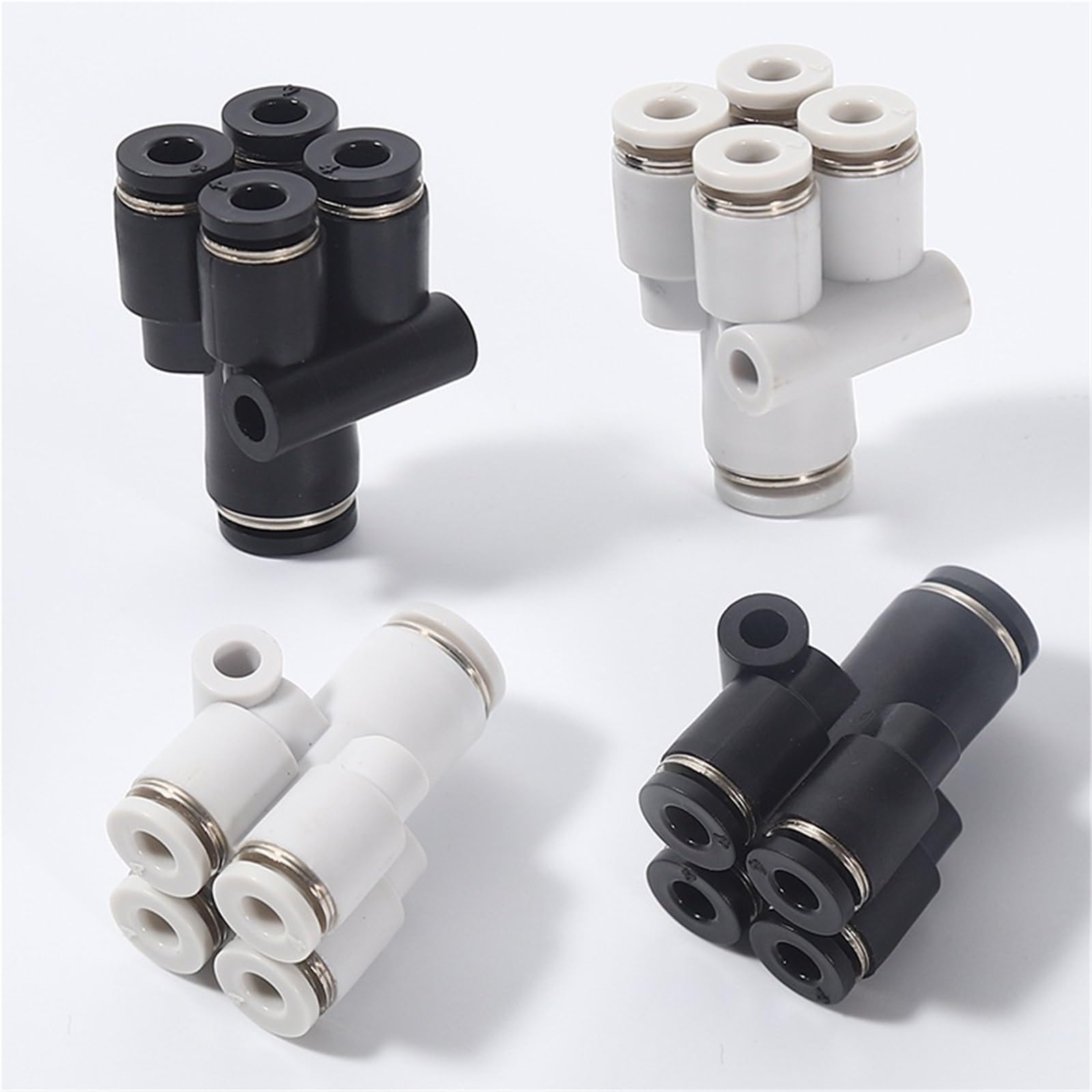 Conector neumático PXG12-10 de cuatro vías con acople rápido de alta resistencia