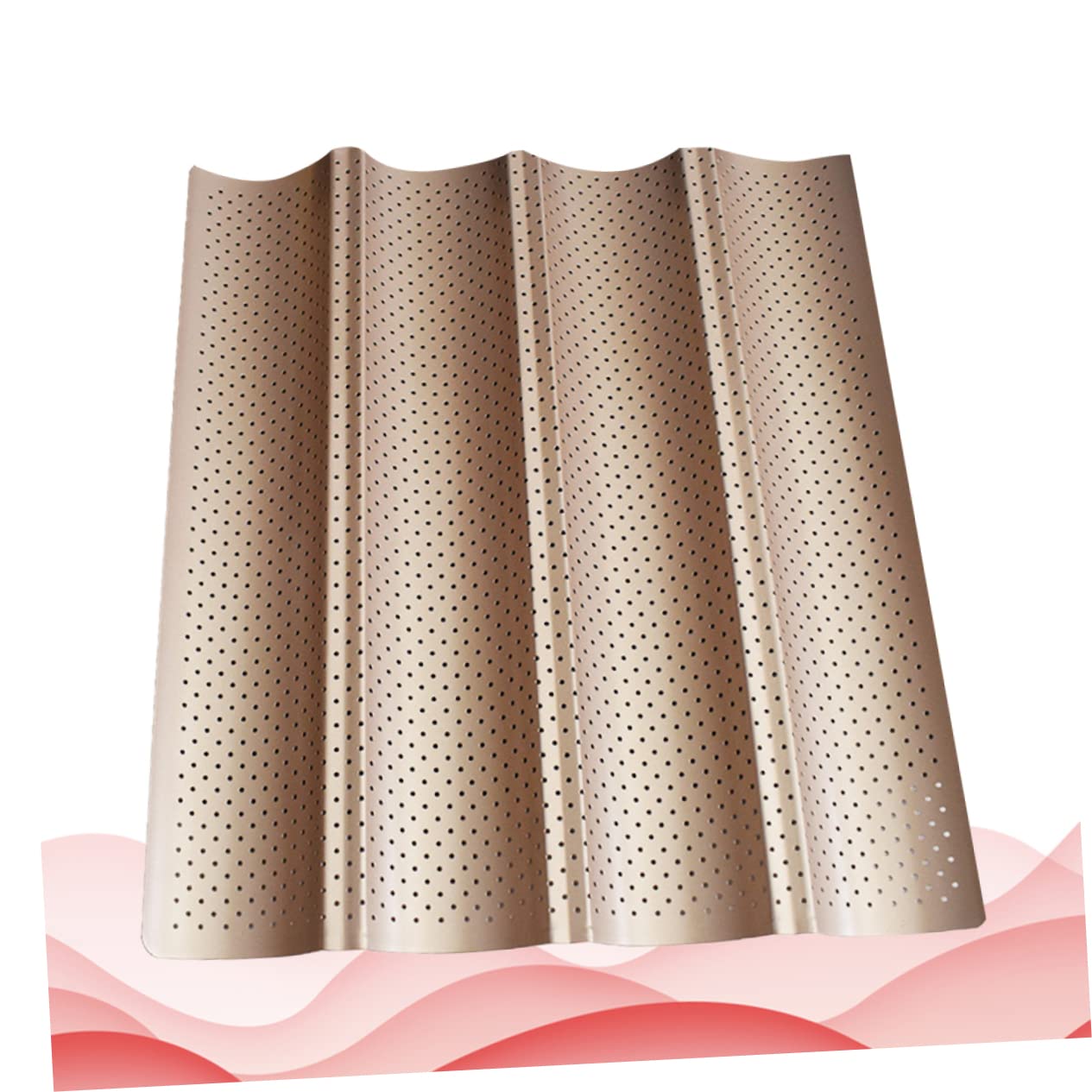 Amosfun Molde para Hornear Baguettes Larga Parrilla Antiadherente Resistente al Calor Bandeja para Pan para Cocina Casera