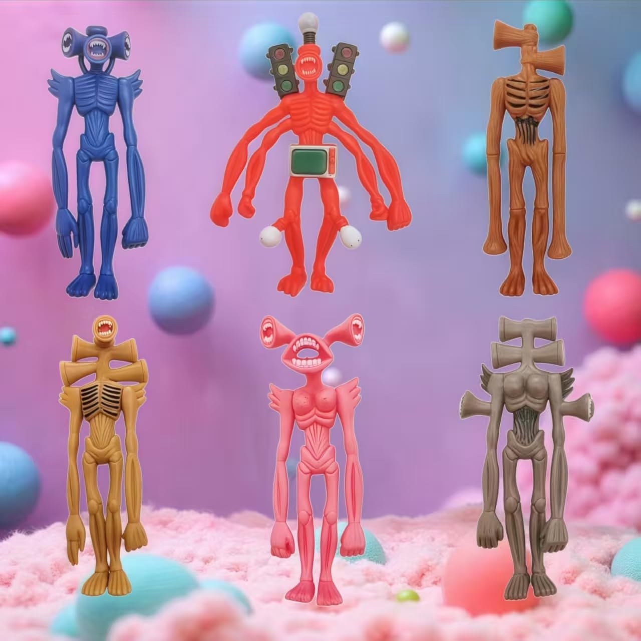 6 giocattoli a forma di testa di sirena, per bambini, per compleanno, Halloween, feste di Natale (6 pezzi)