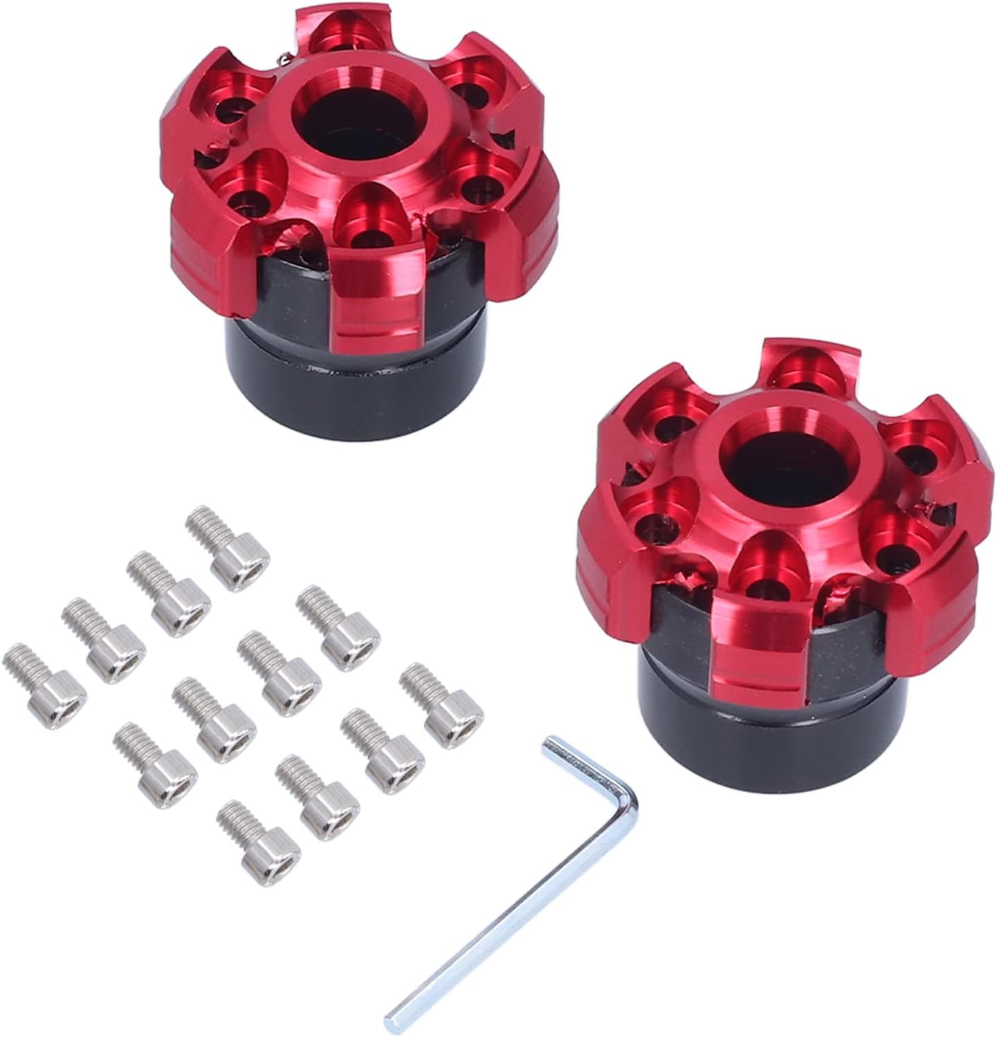 2PCS Wheel Fork Frame Sliders Crash Protection CNC Aluminium Alloy Universal for Motorcycles Bikes Durable Lightweight Motorcycle Accessories Axle Protectors (Red)