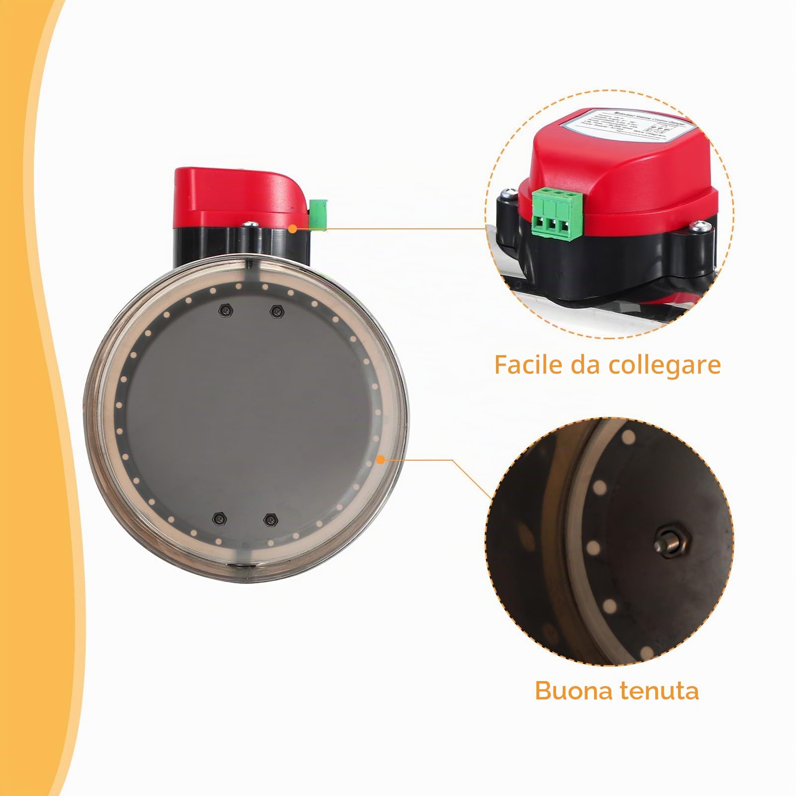 PATIKIL 6" Valvola a Farfalla, Motore Acciaio Inossidabile Regolabile Motorizzato Regolazione Volume Aria Hvac, Valvola Ritorno Flusso d'Aria per Controllo Bilanciamento Aria Hvac, Ac 24V