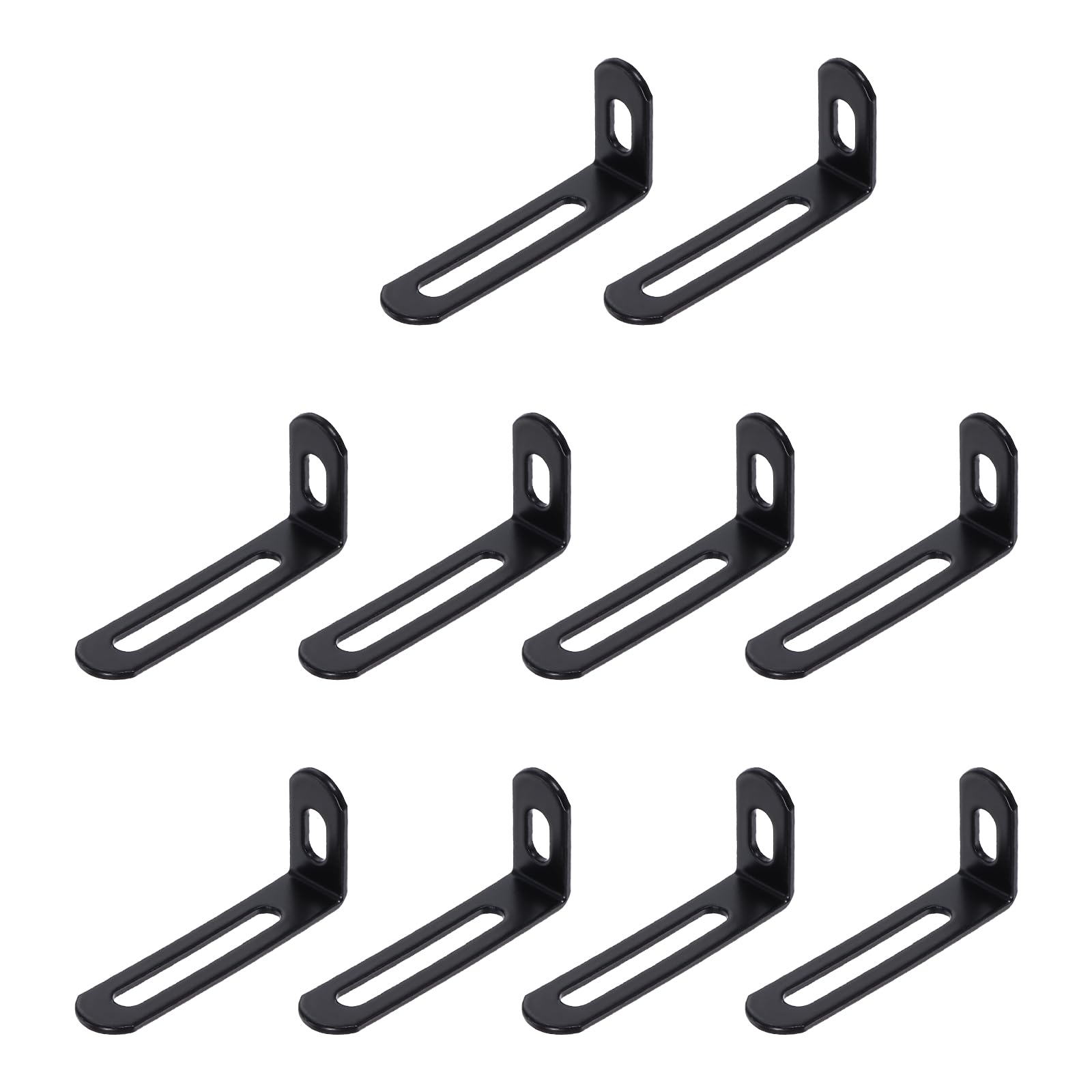 sourcing map 20Pcs Adjustable L-Shape Corner Brace, 23x52x12mm Black