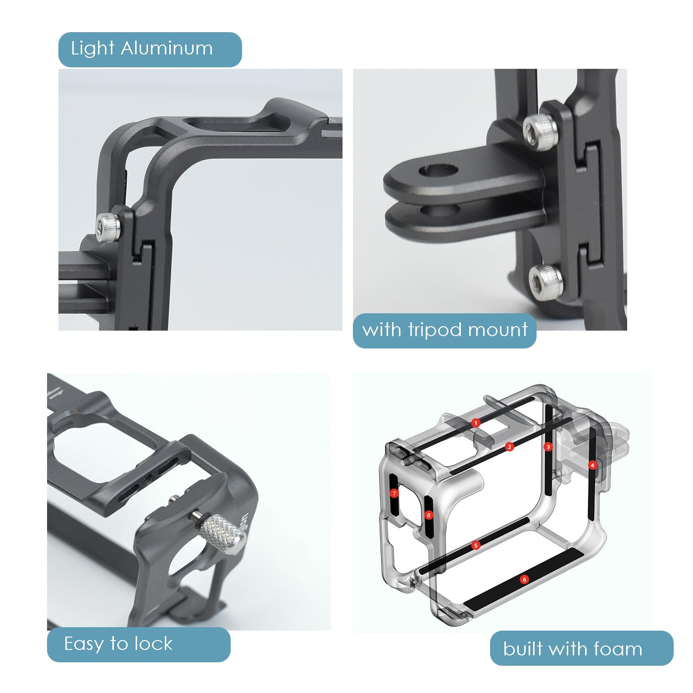 Insta360 Ace Pro/Ace Protective Cage - Aluminum Alloy Frame With Lens Cover