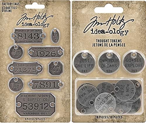Tim Holtz Idea-Ology 2020 Thought Tokens and Factory Tags - Two Item Bundle