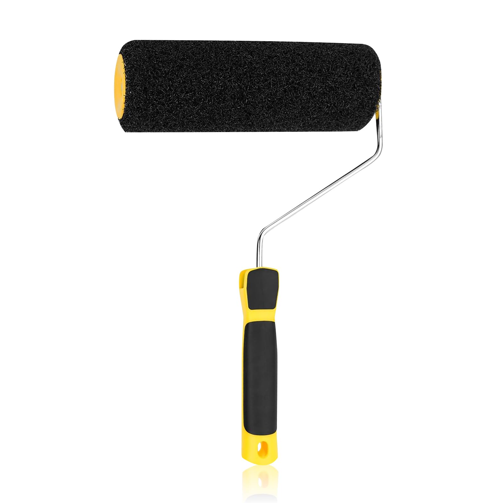 9 Inch Plaster Roller, Yellow Elastic Nylon Fibre Rollers for Putty Roller with High Elastic Nylon Fibre Comfort Ergonomic Handle for Ready Mixed Plaster Putty Application