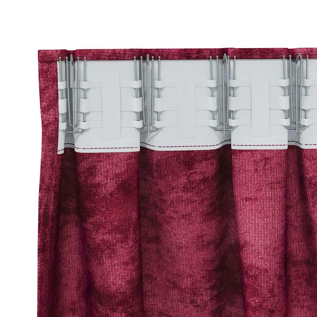 Cortinas de terciopelo rojo vino 225 x 140 cm, 2 unidades de cortinas con oscurecimiento y protección térmica contra el frío, opacas para salón, dormitorio, habitación infantil, protección