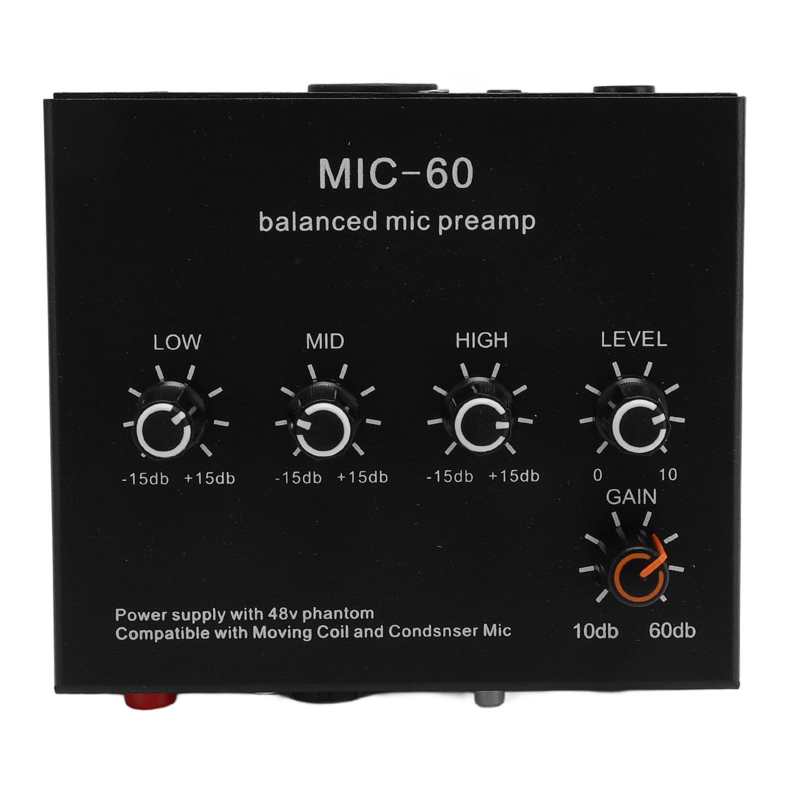 Aoresac Préampli Microphone Gain 60 DB Alimentation 48 V 3 Canaux (Prise